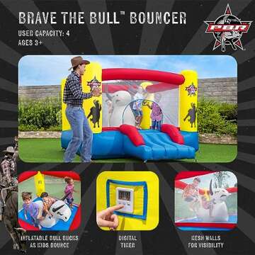 Bestway PBR Brave The Bull Bounce House for Kids Fun