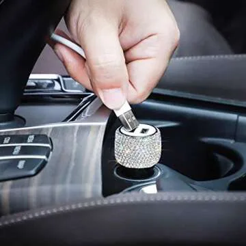 SAVORI Dual USB Car Charger, Crystal Style, 2.1 Amp Fast Charging for iPhone, iPad, Samsung, Universal