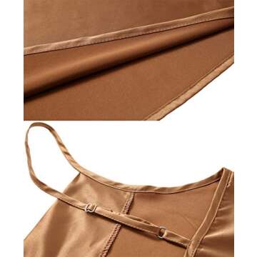TOUTOUAI Women's Silk Satin Camisole Cowl Neck Tank Top Cami Silky Basic Tank Shirt Blouses (Khaki, 4-6)