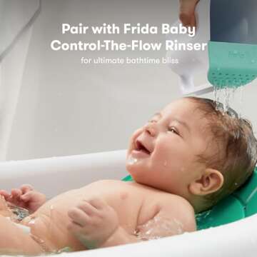 Frida Baby 4-in-1 Grow-with-Me Bath Tub & Control The Flow Rinser Cup Bath Time Kit