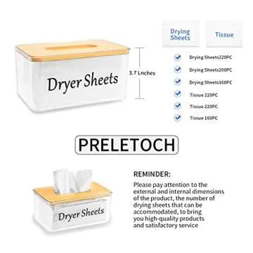 Eco-Friendly Bamboo Dryer Sheet Holder for Modern Laundry