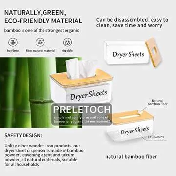 Eco-Friendly Bamboo Dryer Sheet Holder for Modern Laundry