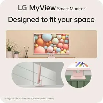 LG 32SR50F-P Smart Monitor 32-Inch FHD (1920x1080) IPS Display, webOS 23, HDR 10, x2 Built-in Speakers, AirPlay 2, Screen Share, Bluetooth, ThinQ App, Remote Control, Pink