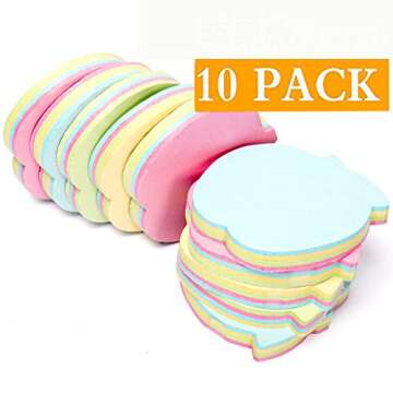 ZCHING Sticky Notes: 100 Sheets/Pad, 10Pads/Pack, Bright Colors for School and Office