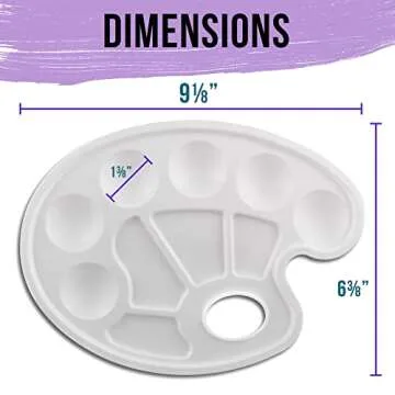 U.S. Art Supply 10-Well Plastic Artist Painting Palette - Paint Color Mixing Trays - Art Students, Classroom, Craft Projects, Fun Parties, Events - Brush Mix Acrylic, Oil, Watercolor, Tempera