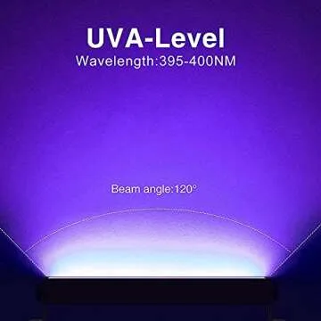 Exulight Black Lights, LED Bar, 6LEDs x 3W Black Light for Glow Parties,Halloween and Christmas Party,Birthday,Wedding,Poster,Stage Lighting (6leds bar)