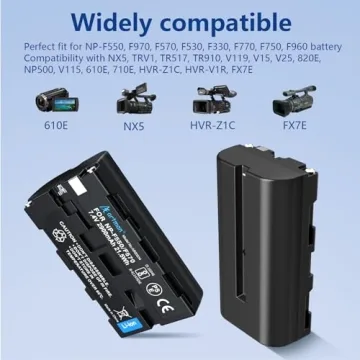 Artman NP-F550 Battery and Dual USB Charger for Sony NP-F970 F750 F550 F330 F530 F570 F770 F960, CCD-SC55, TR516 TR716 TR818 TR910 TR917, Battery for LED Light, Monitor, Camera Slider (2-Pack 2900mAh)