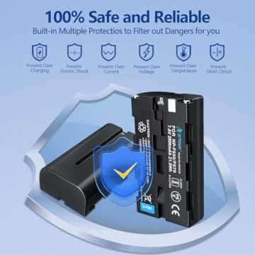 Artman NP-F550 Battery and Dual USB Charger for Sony NP-F970 F750 F550 F330 F530 F570 F770 F960, CCD-SC55, TR516 TR716 TR818 TR910 TR917, Battery for LED Light, Monitor, Camera Slider (2-Pack 2900mAh)