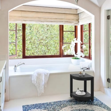 LUE BONA 17" Waterproof Shower Bench for Comfort and Storage