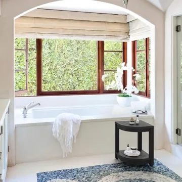 LUE BONA 17" Waterproof Shower Bench for Comfort and Storage