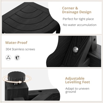 LUE BONA 17" Waterproof Shower Bench for Comfort and Storage