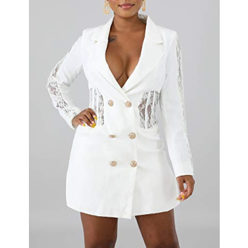 Adogirl Stylish Blazer Dress for Women Office Casual