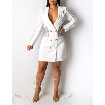 Adogirl Stylish Blazer Dress for Women Office Casual