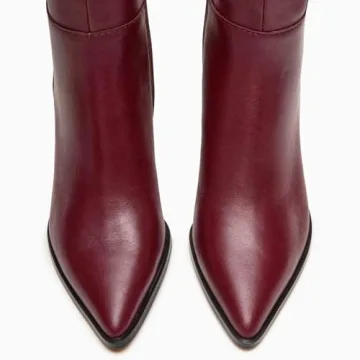 MICIFA Burgundy Kitten Heel Boots - Elegant Comfort for All Occasions