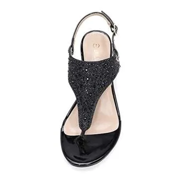 Dream Pairs Women's Rhinestone Wedge Sandals - Summer Elegance