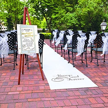 Elegant Wedding Aisle Runner with Calligraphy