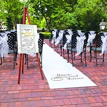 Elegant Wedding Aisle Runner with Calligraphy