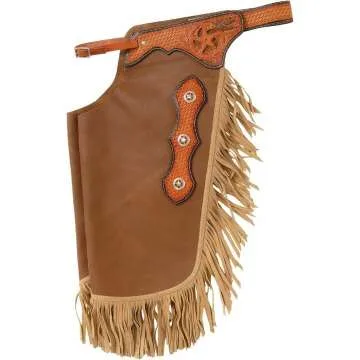 Tough 1 Leather Chinks with Basketweave Design