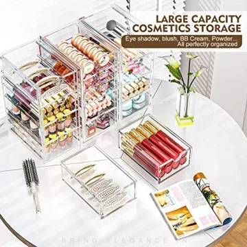 YFXCVSL Makeup Organizer: Clear Acrylic 19 Drawer Storage