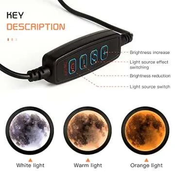 9.84in LED Wall Mirror with 3 Brightness Modes, Wall/Stand Mounted - For Living Room, Bathroom Decor