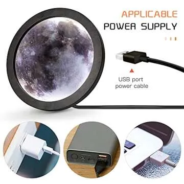 9.84in LED Wall Mirror with 3 Brightness Modes, Wall/Stand Mounted - For Living Room, Bathroom Decor