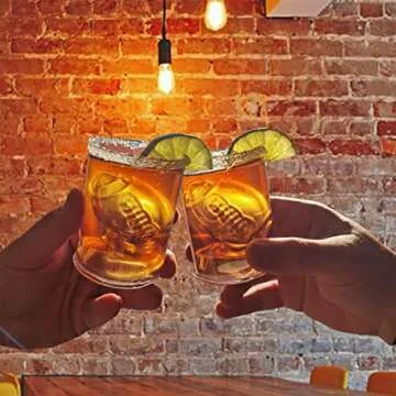 Reversible Football Shot Glasses Set of 4 for Fun Parties