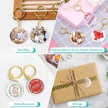 Acrylic Keychain Blanks, Audab 120pcs Blank Keychains for Vinyl Kit Including 30pcs Acrylic Discs, 3...