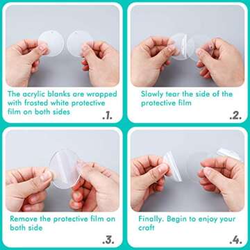 Acrylic Keychain Blanks, Audab 120pcs Blank Keychains for Vinyl Kit Including 30pcs Acrylic Discs, 30pcs keychain Tassels, 30pcs Gold Key chain Rings and 30pcs Jump Rings for DIY Keychain, Vinyl Craft