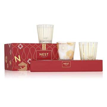 NEST Fragrances Festive Petite Candle Trio – Elegant Holiday Scents
