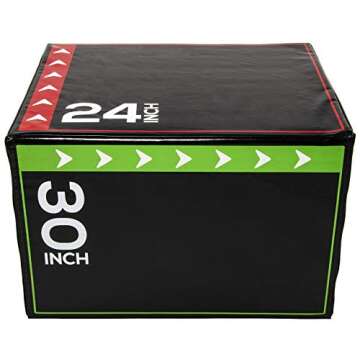 Signature Fitness 20 Inch x 24 Inch x 30 Inch 3 in 1 Foam Plyometric Box Jumping Exercise Trainer, 16-Pound, Reinforced Core
