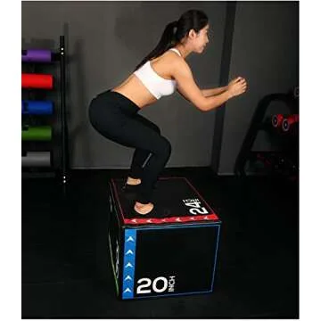 Signature Fitness 20 Inch x 24 Inch x 30 Inch 3 in 1 Foam Plyometric Box Jumping Exercise Trainer, 16-Pound, Reinforced Core