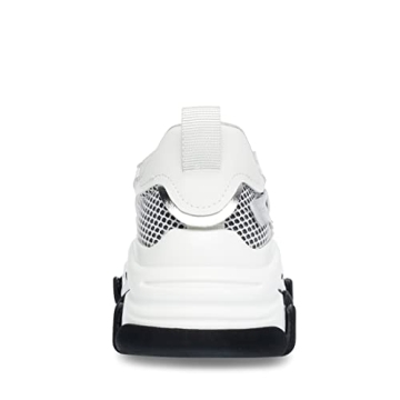 Steve Madden Women's Possession Sneaker White Silver Platform