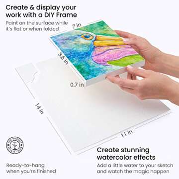 Arteza Watercolor Drawing Art Set, Watercolor Pencils and Foldable Canvas Paper Bundle Painting Set, DIY Kit, Art Supplies for Artists & Hobby Painters, White Expert, 48 Count (Pack of 1)