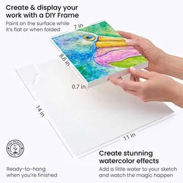 Arteza Watercolor Drawing Art Set, Watercolor Pencils and Foldable Canvas Paper Bundle Painting Set, DIY Kit, Art Supplies for Artists & Hobby Painters, White Expert, 48 Count (Pack of 1)