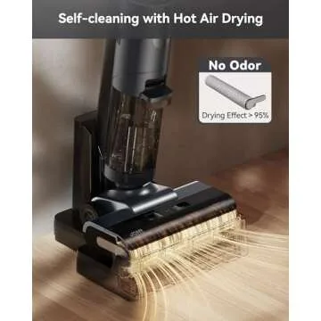 JONR ED12 PRO Cordless Wet Dry Vacuum Cleaner, Vacuum Mop All-in-One with Hot Air Drying Self-cleaning, Double-Sided Edge Cleaning, LED Display, Voice Prompt Design