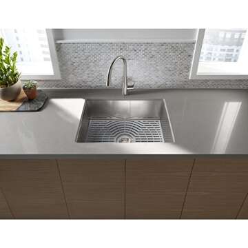 Kohler K-20023-PC-NA Sterling Ludington 24" Under-Mount Single-Bowl Kitchen Sink with Accessories, 2...