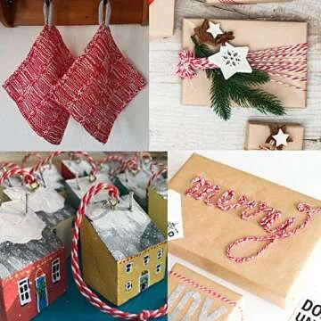 Red and White Cotton Twine String for Crafts and Gifts