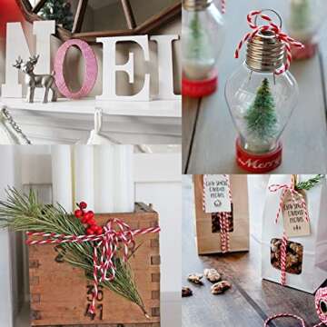 Red and White Cotton Twine String for Crafts and Gifts