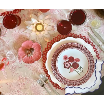 Royal Blue Cloth Napkins Set of 4 with White Trim 100% Cotton