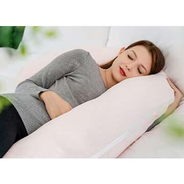 INSEN Pregnancy Pillow, Cozy Velvet C Shaped Body Pillow for Total Comfort