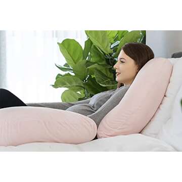 INSEN Pregnancy Pillow with Velvet Cover for Comfort