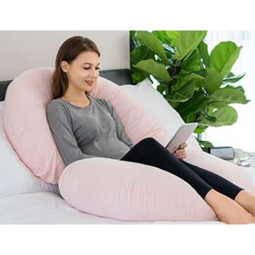 INSEN Pregnancy Pillow with Velvet Cover for Comfort