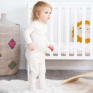 Magnetic Me Footie Pajamas Soft Modal Unisex Baby Sleepwear for Boys or Girls Quick Magnetic Fastene...