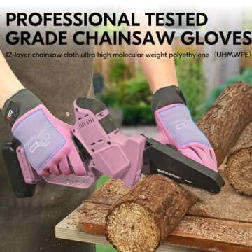 Vgo Chainsaw Gloves for Women | 12-Layer Protection