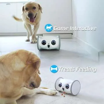 SKYMEE Owl Robot: Movable Full HD Pet Camera with Treat Dispenser, Interactive Toy for Dogs and Cats, Mobile Control via App
