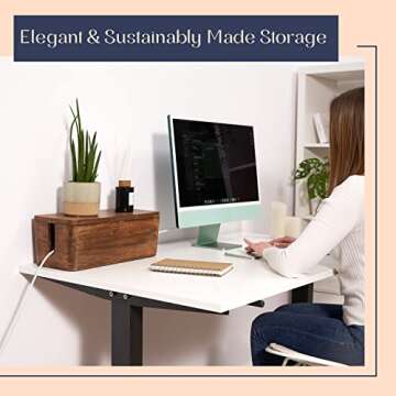 Large Cable Management Box - Cable Organizer Box and Power Strip Box for Electrical Cord Management ...