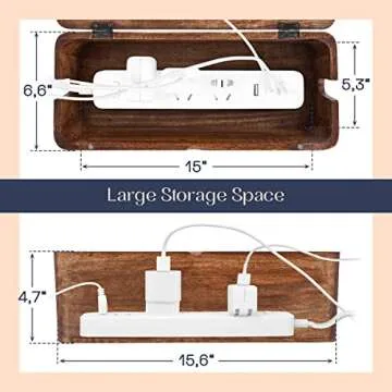 Large Cable Management Box for Stylish Cord Organization