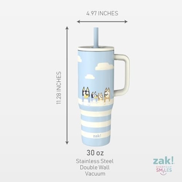 Zak Designs Bluey Travel Tumbler - 30oz Insulated with Straw