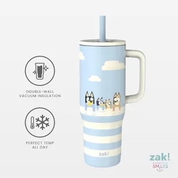Zak Designs Bluey Travel Tumbler - 30oz Insulated with Straw