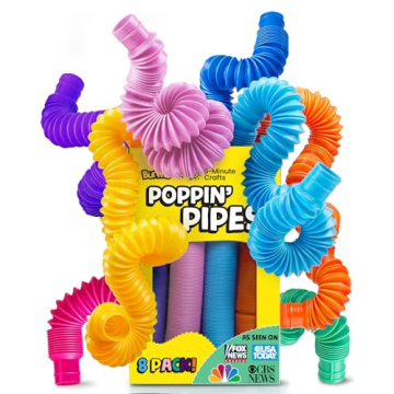 BunMo Kids Stocking Stuffers | Pop Tubes Large 8 pk | Imaginative Play & Stimulating Creative Learni...